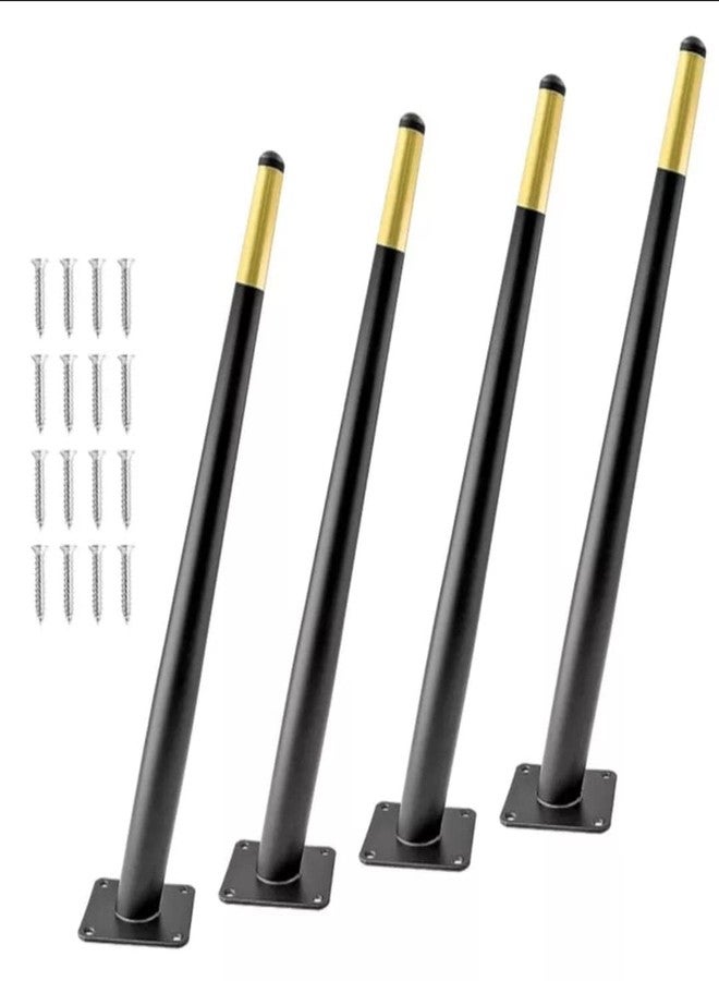 AAKASH DECOR Heavy Duty Sofa Leg 8 Inch (Set of 4) Black Gold Finish Rust Proof Metal Cone Shape Furniture Legs with Including Mounting Screw | Modern Sofa Paya for Home, Office, Table 20 cm - Image 2
